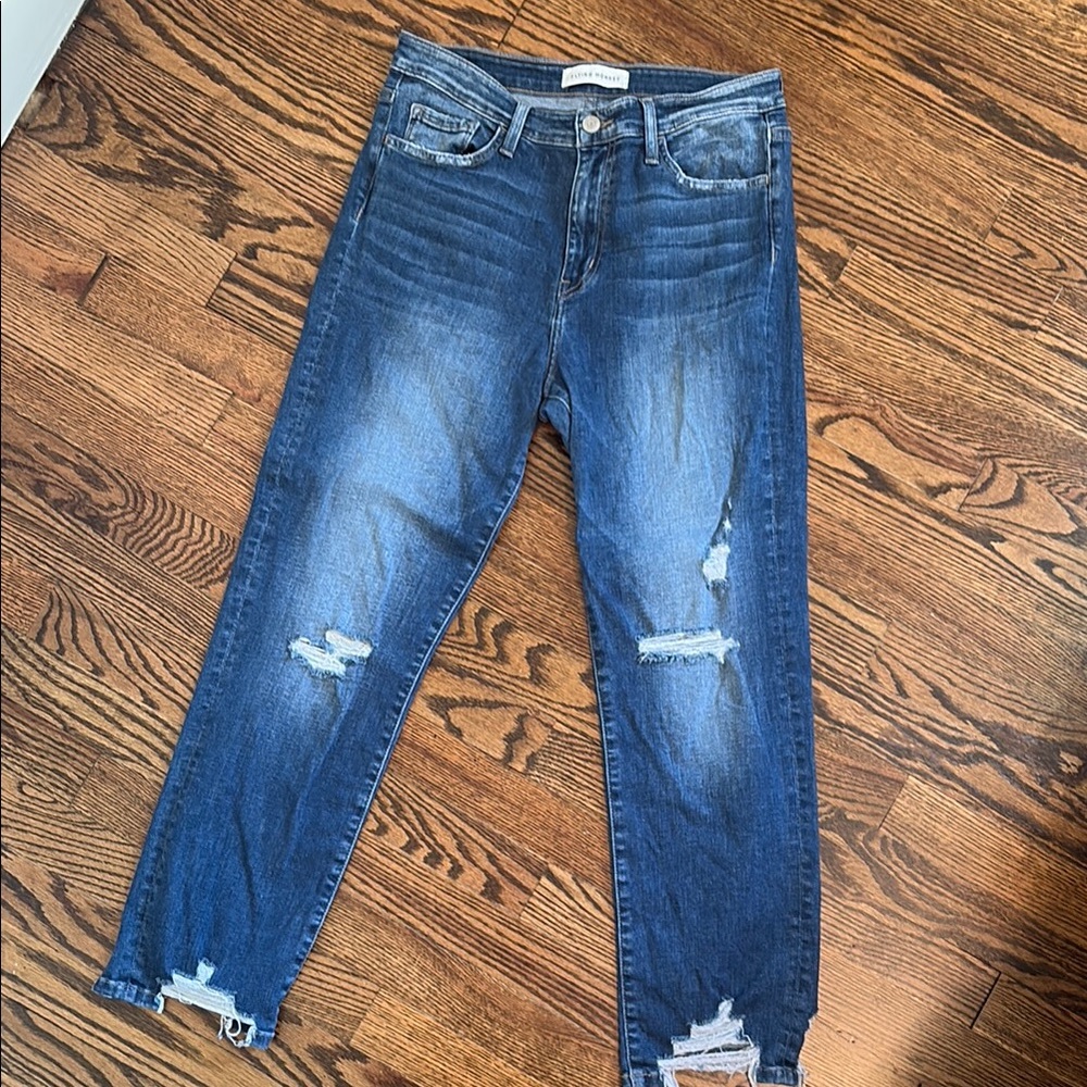Flying Monkey Distressed Medium Blue Jeans
